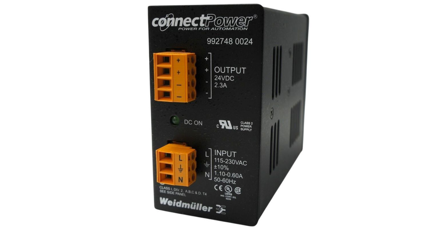 9927480024 WEIDMULLER FUENTE DE ALIMENTACION MONOFASICA SALIDA 24 VDC 2.3 AMP