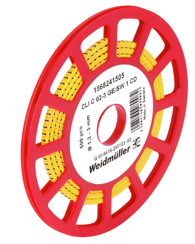1568241649 WEIDMULLER MARCACABLE RL 500 PZ 16-22 AWG CLI C 02-3 GE/SW G CD