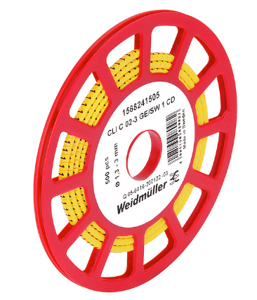 1568241681 WEIDMULLER MARCACABLE RL 500 PZ 16-22 AWG CLI C 02-3 GE/SW V CD