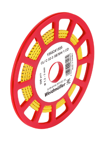 1568241645 WEIDMULLER MARCACABLE RL 500PZ 16-22 AWG CLI C 02-3 GE/SW E CD