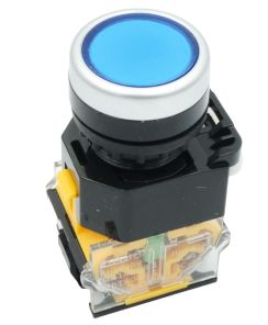 M22MKRBL MK ELECTRO BOTON 22 MM RETENIDO 1NC+1NA AZUL