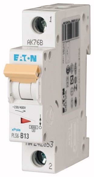 Interruptor Termomagnético PLS6/M MCB, 1Polo 13A curva C, riel DIN | Eaton Moeller