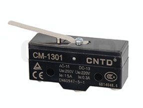 Micro Switch de palanca mediana angosta CM-1301, 15A 250V 1NA+1NC | CNTD