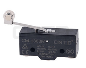 Micro Switch de palanca mediana con rodillo CM-1303, 15A 250V 1NA+1NC | CNTD