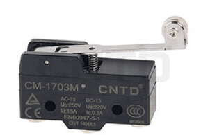 Micro Switch palanca mediana con rodillo CM-1703, 15A 250V 1NA+1NC | CNTD