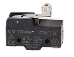 Micro Switch palanca corta con rodillo CM-1704, 15A 250V 1NA+1NC | CNTD