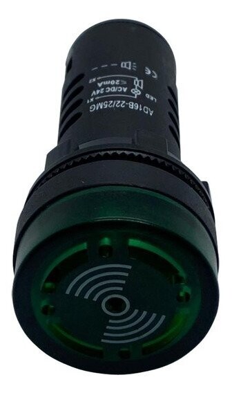 Zumbador iluminado flashante verde AD16B-22M/G-130V 22 mm 130V | ANDELI