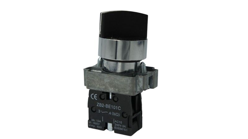 Selector de palanca corta XB2-BD21 , 2 posiciones retenido 22 mm | DIXSEN
