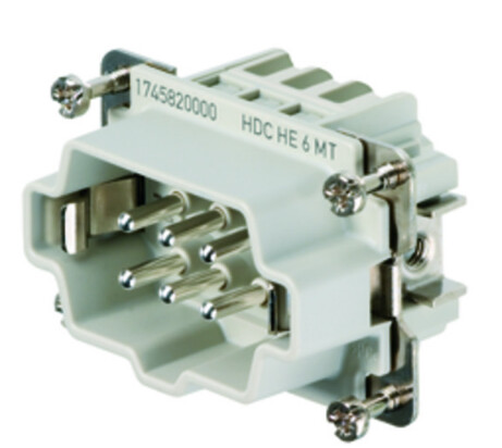 1745820000 WEIDMULLER CONECTOR MACHO DE 6 POLOS   HDC HE 6 MT