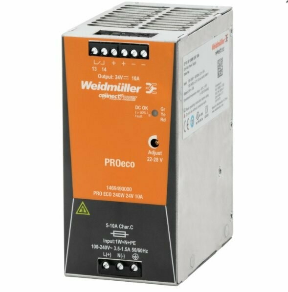 1469490000 WEIDMULLER FUENTE DE ALIMENTACION MONOFASICA 24 VDC 10AMP PROECO240W24V10A 1469490000 WEIDMULLER FUENTE DE ALIMENTACION MONOFASICA 24 VDC 10AMP PROECO240W24V10A
