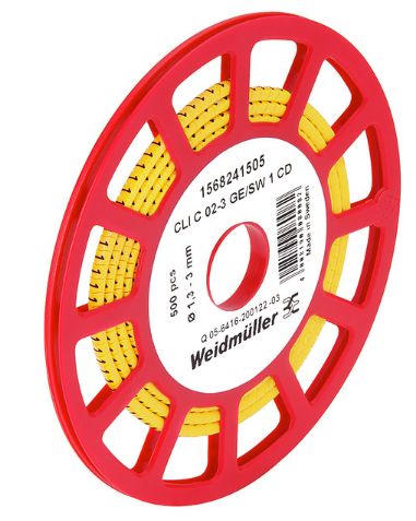 1568241653 WEIDMULLER MARCACABLE RL 500PZ 16-22 AWG   CLI C 02-3 GE/SW I CD
