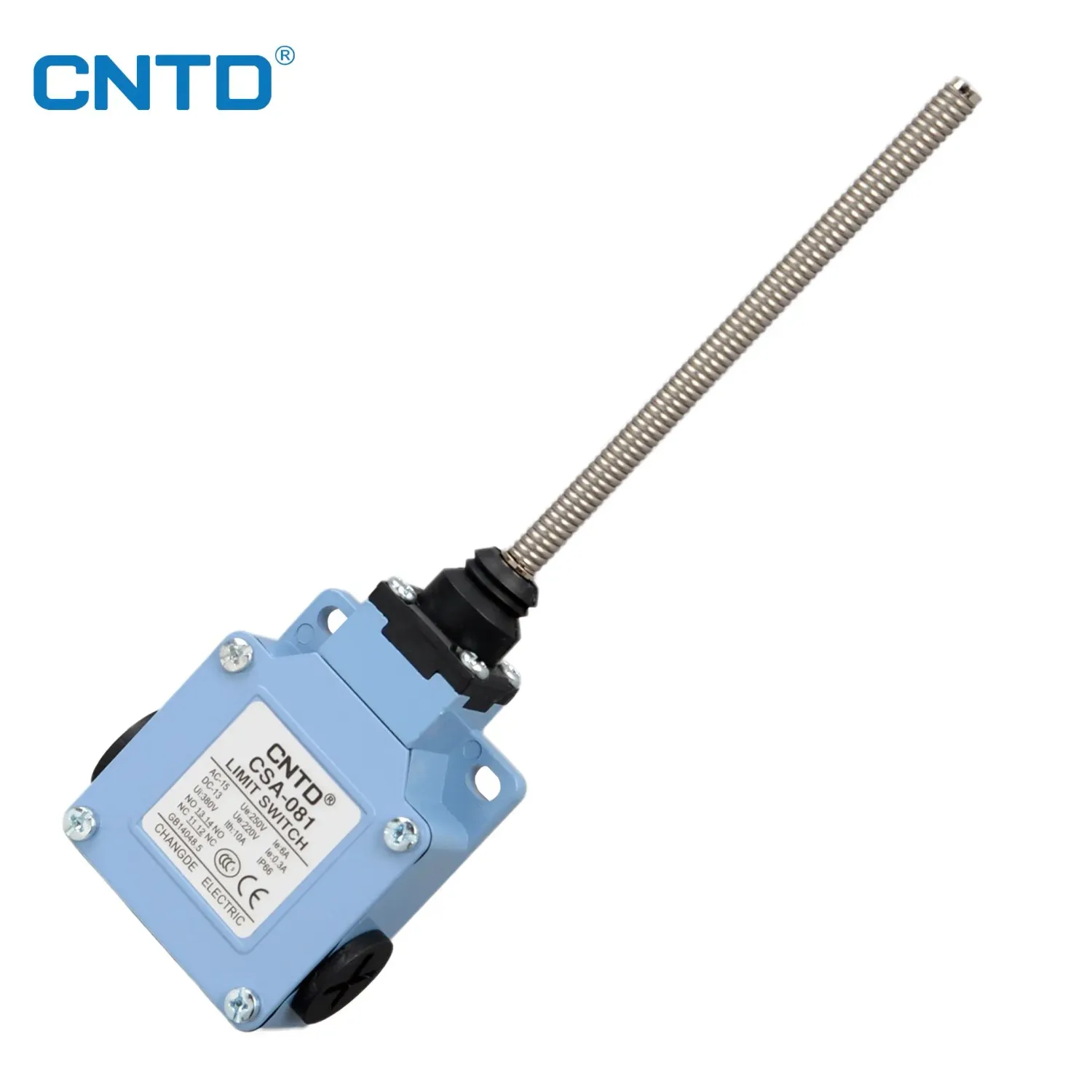 Limit Switch vertical varilla flexible con resorte CSA-081 , 1NC + 1NO | CNTD