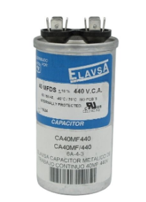 CA40MF440 ELAVSA CAPACITOR METALICO DE TRABAJO CONTINUO 40MF 440V