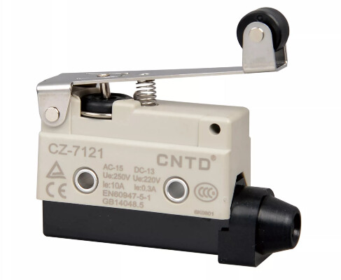Limit Switch horizontal palanca larga con rodillo CZ-7121 , 1NC + 1NO | CNTD