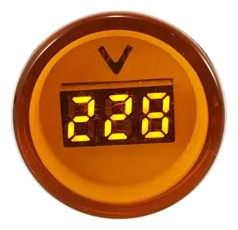 Volmetro digital amarillo AD22-22VM-YA 22mm 12-500 VAC | ANDELI