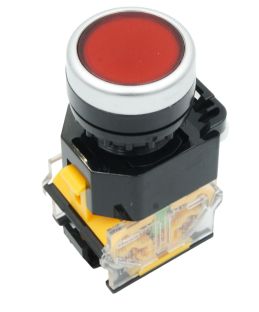 Botón pulsador momentáneo rojo M22MKM-BR 1NA+1NC 22 mm | MK ELECTRO