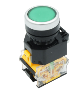 Botón pulsador retenido verde M22MKR-G 1NA+1NC 22 mm | MK ELECTRO
