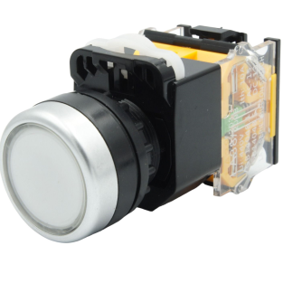 Botón pulsador retenido blanco M22MKR-W 1NA+1NC 22 mm | MK ELECTRO
