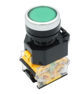Botón pulsador momentáneo verde M22MKM-G 1NA+1NC 22 mm | MK ELECTRO