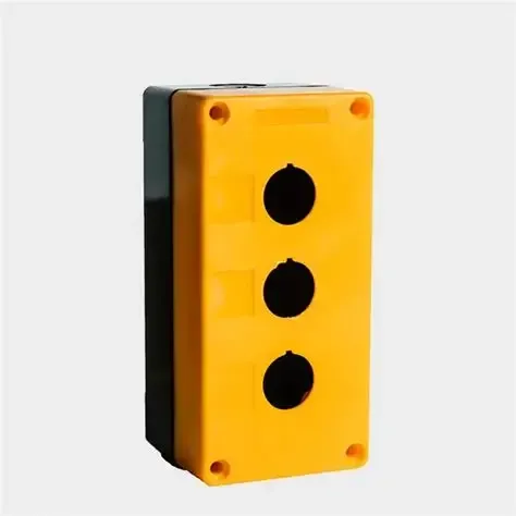 Botonera plástica LAY5-BOX3A 3 orificios amarilla | DIXSEN