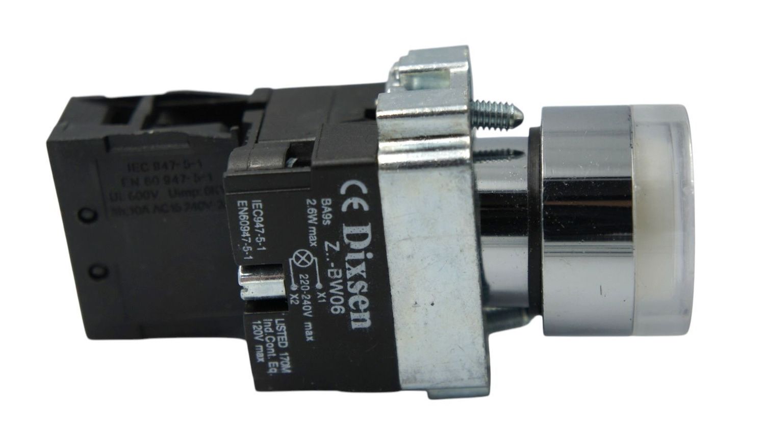 Botón pulsador iluminado blanco XB2-BW3161 momentáneo 22 mm | DIXSEN