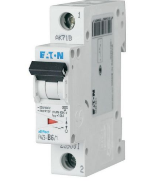 Interruptor Termomagnético FAZ6-C1/1, 1Polo 1A curva C, riel DIN | Eaton Moeller