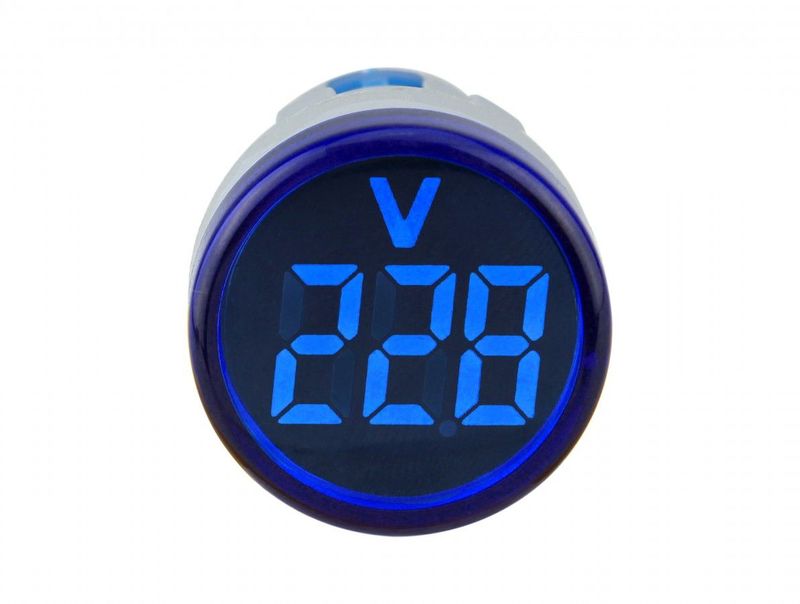 Volmetro digital azul AD22-22VM-BA 22mm 12-500 VAC | ANDELI