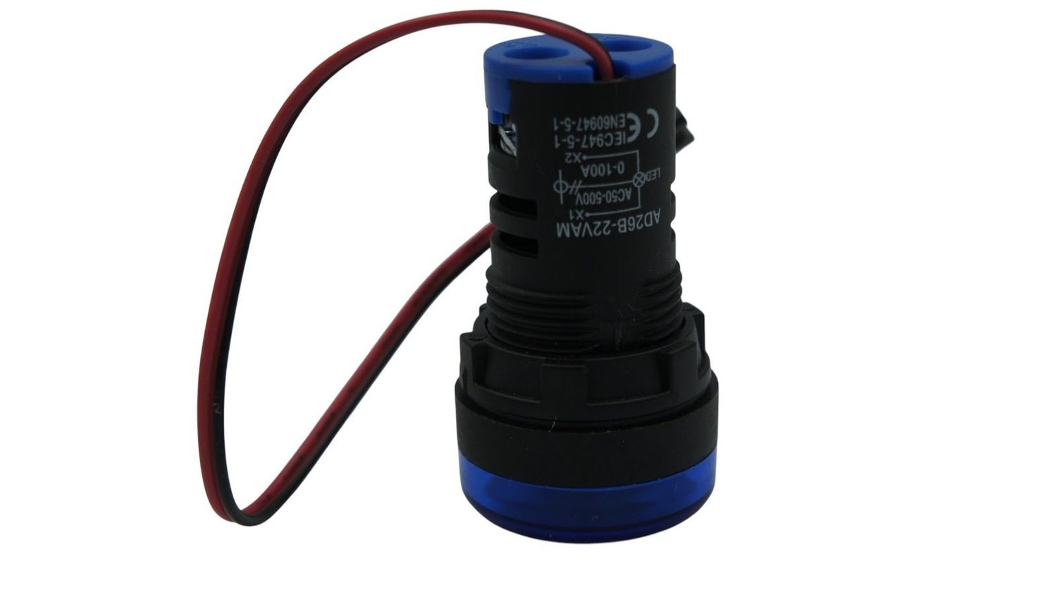 Voltímetro y Amperímetro azul AD22-22VAM-B 22 mm en alterna | ANDELI