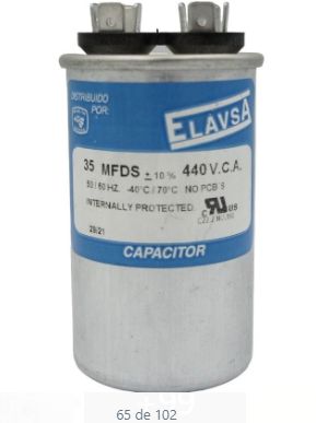 CA35MF440 ELAVSA CAPACITOR METALICO DE TRABAJO CONTINUO 35MF 440V CA35MF440 ELAVSA CAPACITOR METALICO DE TRABAJO CONTINUO 35MF 440V