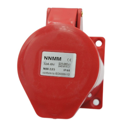Base para conector industrial hembra empotrable NM325 , 32A 4 Polos + Tierra | MK ELECTRO