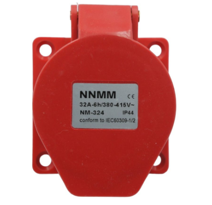 Base para conector industrial hembra empotrable NM324 , 32A 3 Polos + Tierra | MK ELECTRO
