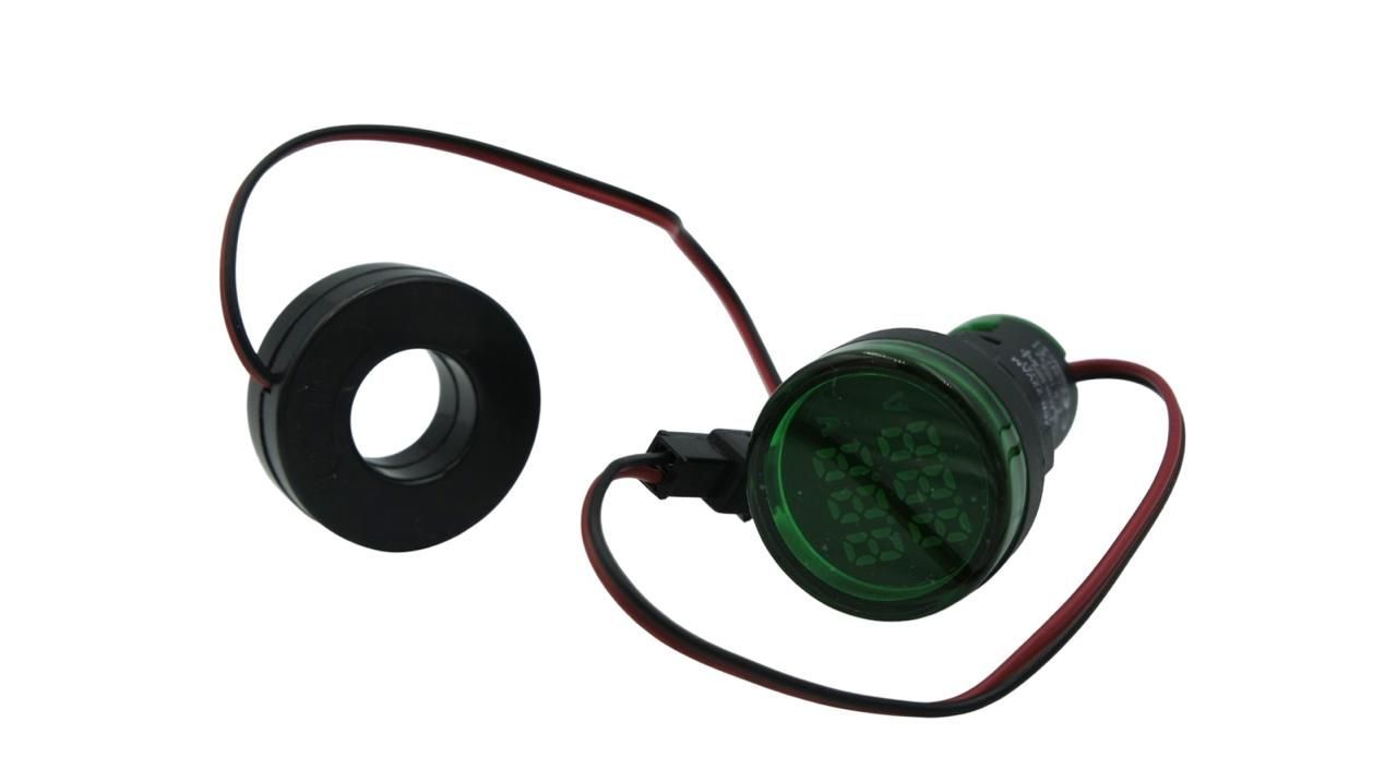 Voltímetro y Amperímetro verde AD22-22VAM-V 22 mm en alterna | ANDELI