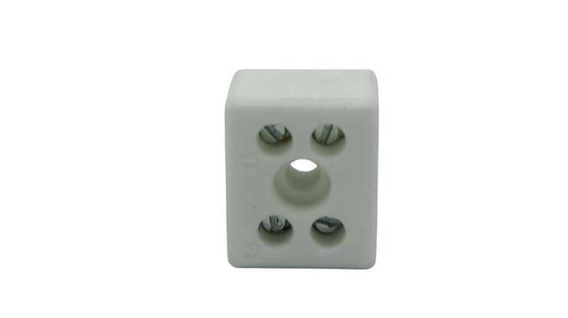BCD2PCAL10 MKELECTRO BLOCK CERAMICO DOMINO 2 POLOS CAL 10 AWG 4 TORNILLOS