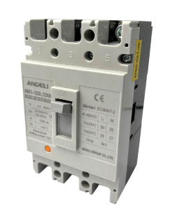 Interruptor Termomagnético en Caja Moldeada AM1-125L-3P100A 3 Polos 100 A | ANDELI