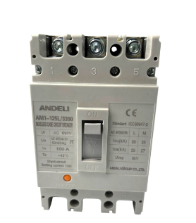 Interruptor Termomagnético en Caja Moldeada AM1-250L-3P160A 3 Polos 160 A | ANDELI