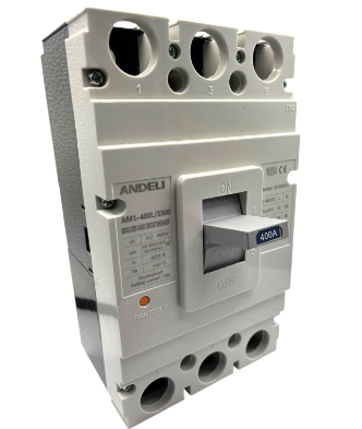 Interruptor Termomagnético en Caja Moldeada AM1-400L-3P350A 3 Polos 350 A | ANDELI