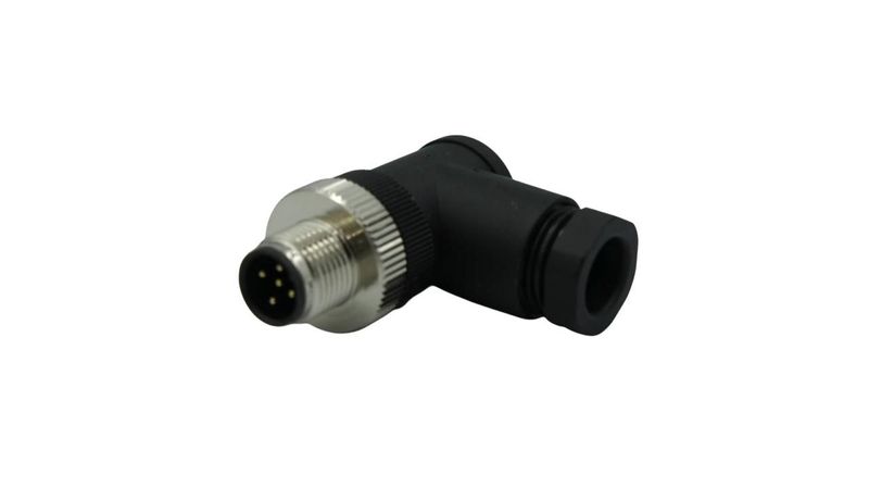 Conector para sensor M12 macho acodado M12CM4K , 4 pines | MK ELECTRO