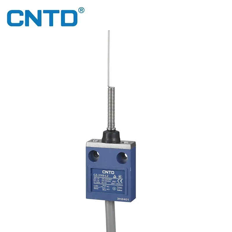 Limit Switch vertical precableado varilla flexible con resorte y punta helicoidal CZ-3169 , 1NC + 1NO | CNTD Limit Switch vertical precableado varilla flexible con resorte y punta helicoidal CZ-3169 , 1NC + 1NO | CNTD