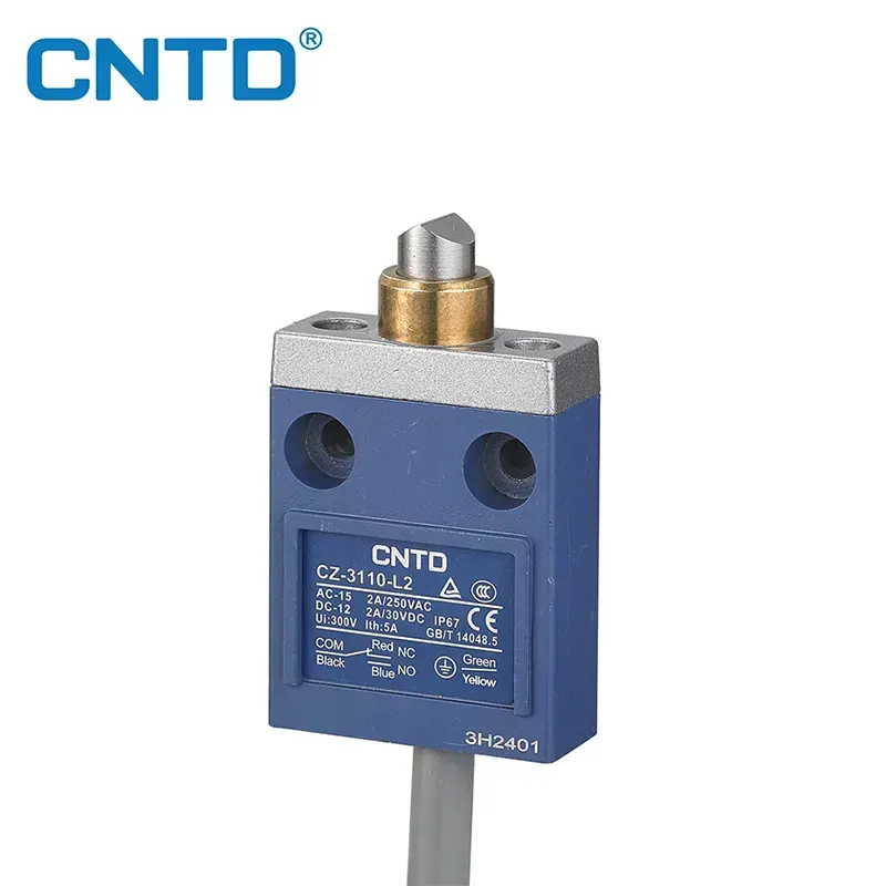 Limit Switch vertical precableado émbolo angular biselado CZ-3110 , 1NC + 1NO | CNTD Limit Switch vertical precableado émbolo angular biselado CZ-3110 , 1NC + 1NO | CNTD