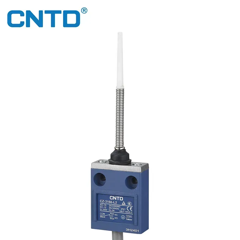 Limit Switch vertical precableado varilla flexible con resorte y punta de plástico CZ-3166 , 1NC + 1NO | CNTD