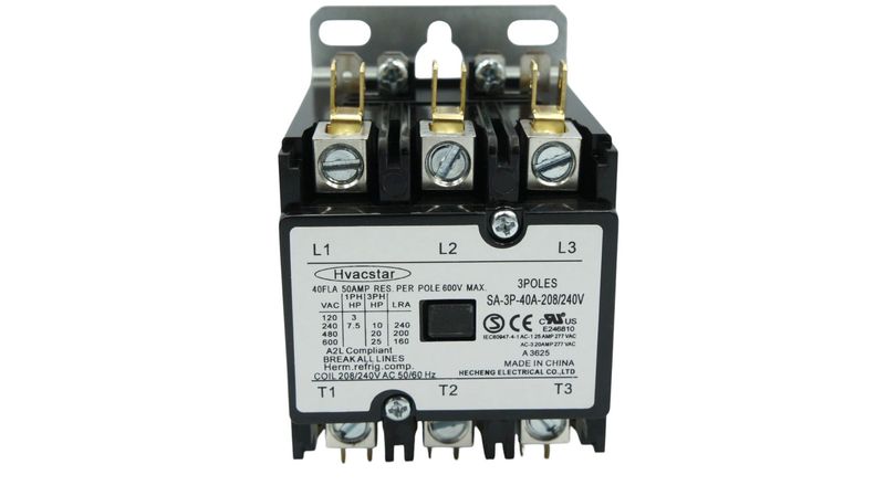 SA3P40A220V HVACSTAR CONTACTOR PROPOSITO DEFINIDO 3 POLOS 40 AMP 220V