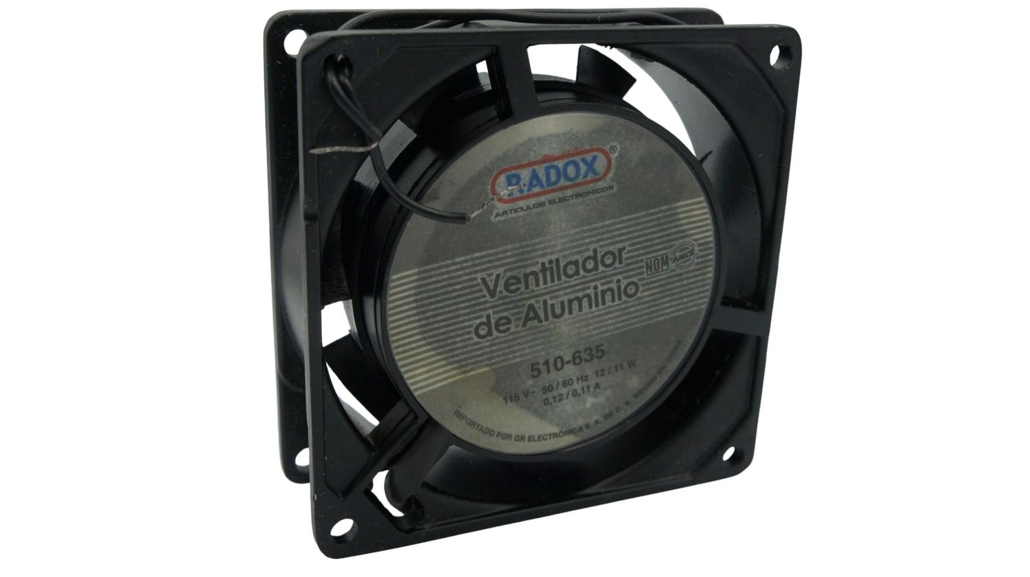 510635 RADOX VENTILADOR DE ALUMINIO 80X80X25 115 VAC