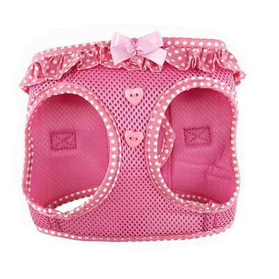 American River Dog Harness Pink Polka Dot Ruffle