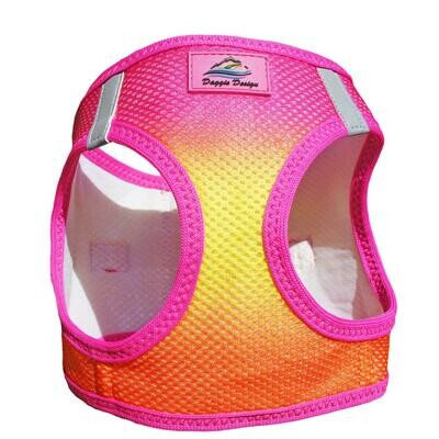 American River Dog Harness Ombre Collection - Raspberry Pink and Orange