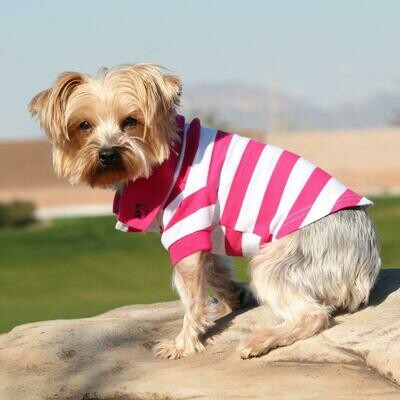 Polos Striped - Pink Yarrow &amp; White