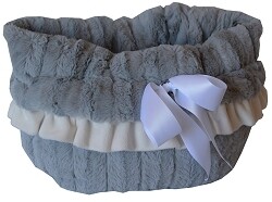 Reversible Snuggle Bugs Pet Bed, Bag, and Car Seat All-in-One, Color: Grey