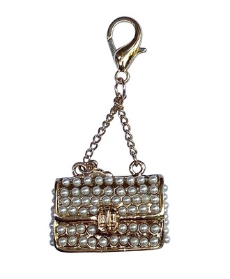 Dog Collar Charm, Pearl Purse Dog Collar Charm