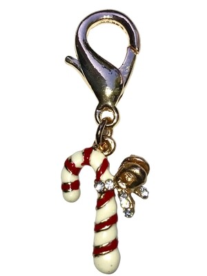 Dog Collar Charm, Candy Cane
