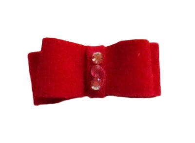 Teenie Tiny Ultra Suede Hair Bows, Red