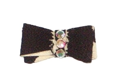 Teenie Tiny Ultra Suede Hair Bows, Zebra